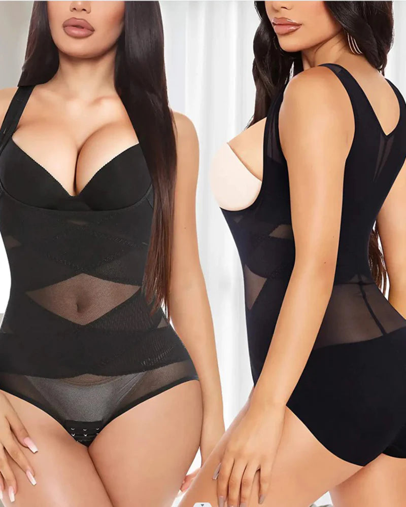 Mesh Seamless Waist Slimmer Corset Butt Shaping Shapewear Bodysuit - By Qivii