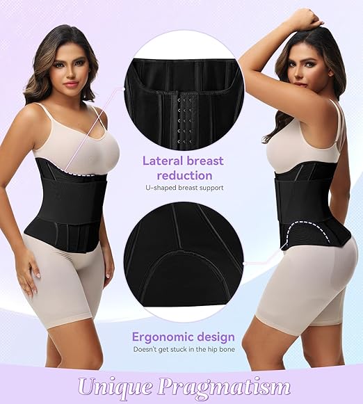 Shapshe® Women's Tummy Control Girdle Waist Trainer Workout Boned Waist Cincher Corset - By Qivii