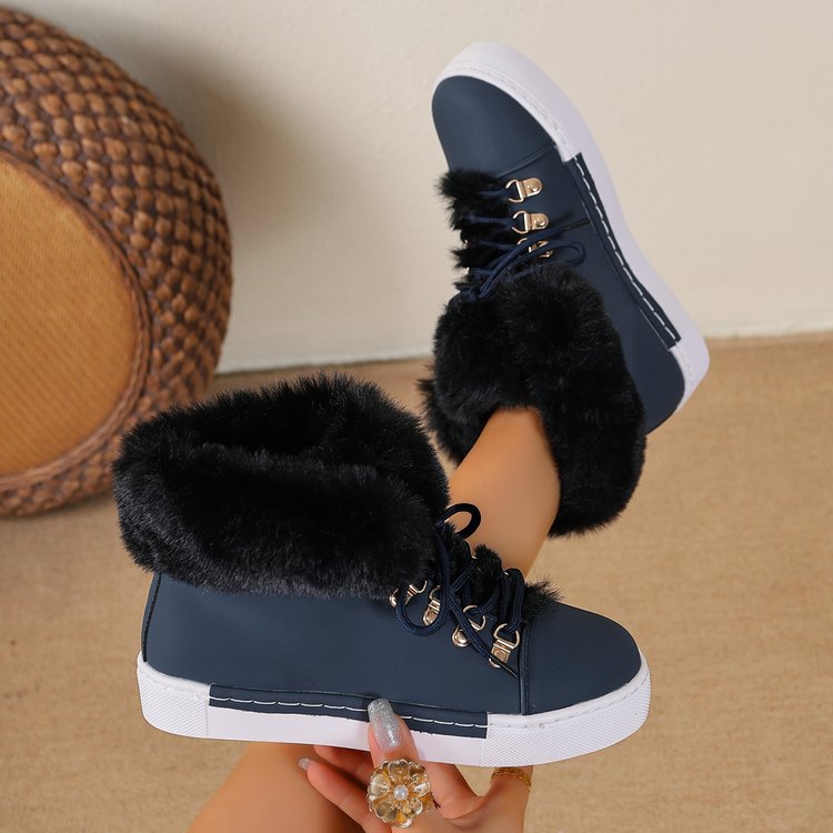 Women's Heritage Plush Snow Boot - Platform Winter Boots with Faux Fur Lining & Classic Lace-Up Design (US 5-10.5)