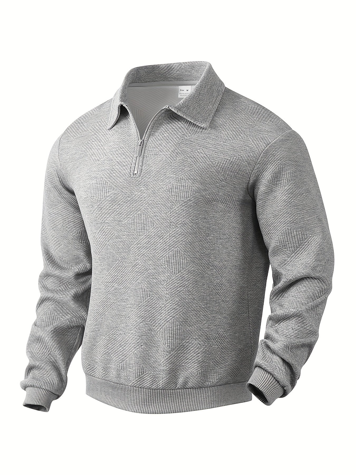 James™ - Vintage Geometrisch Ontwerp Sweater Met Rits - By Qivii