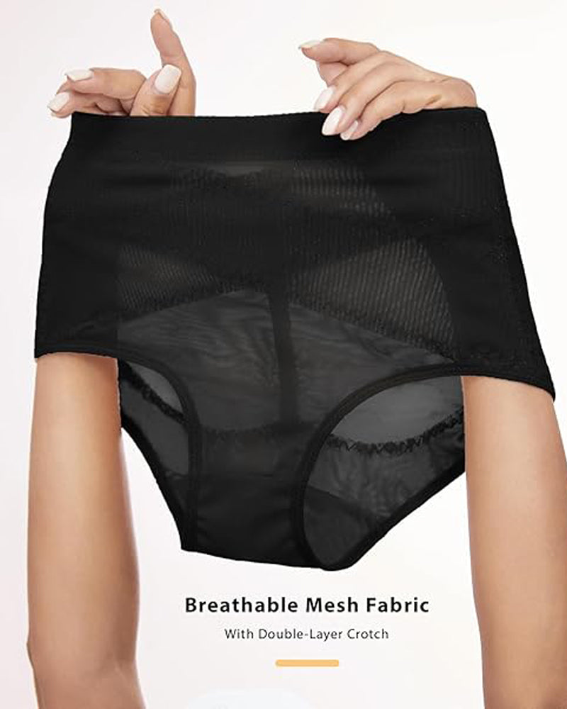 Mid Rise Cross Compression Shapewear Underwear Mesh Tummy Control Shaping Panty - By Qivii
