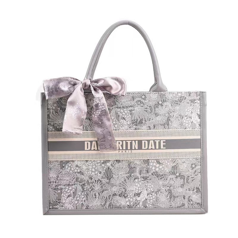 Women's Embroidered Commuter Tote Bag – Versatile Premium Shoulder Bag for Daily Errands, Shopping & Stylish Outings