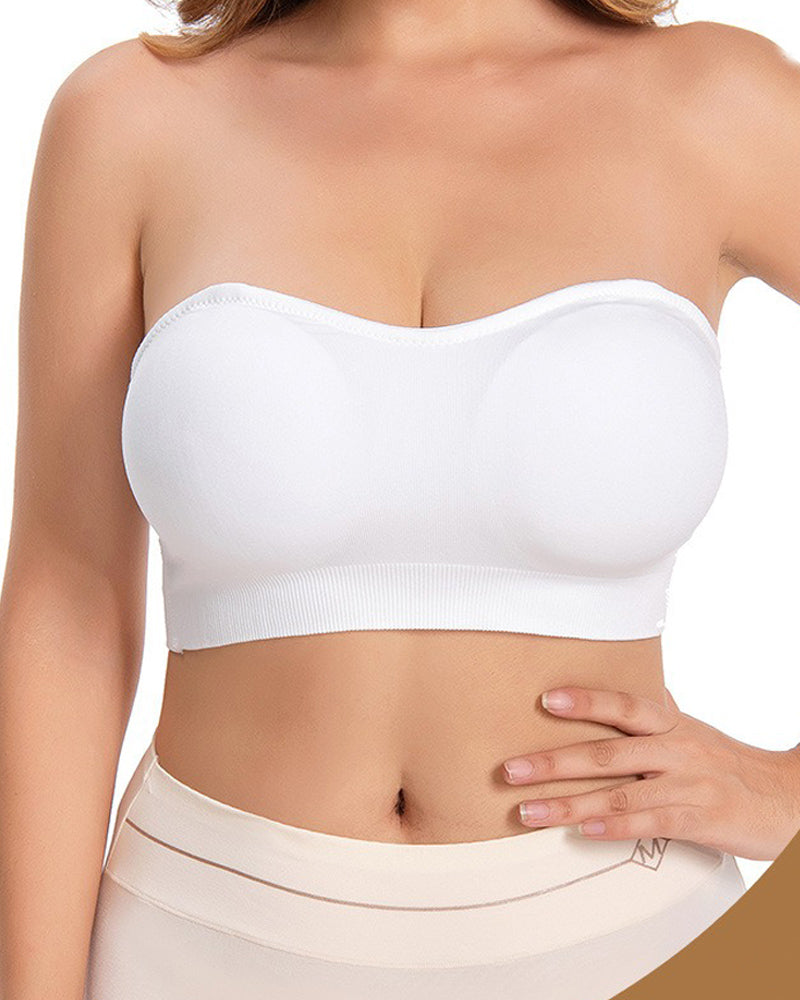 Women Strapless Push up Bra without Steel Ring Seamless tube top - By Qivii