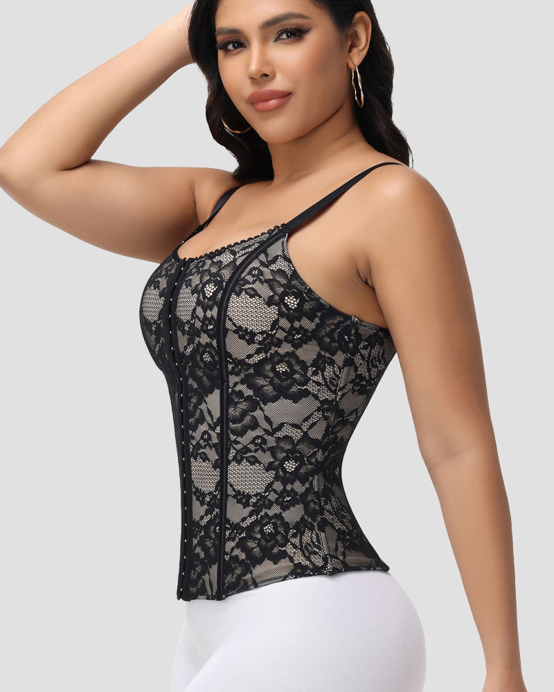 Shapshe® Fajas Colombianas Waist Trainer Floral Lace Corset Top