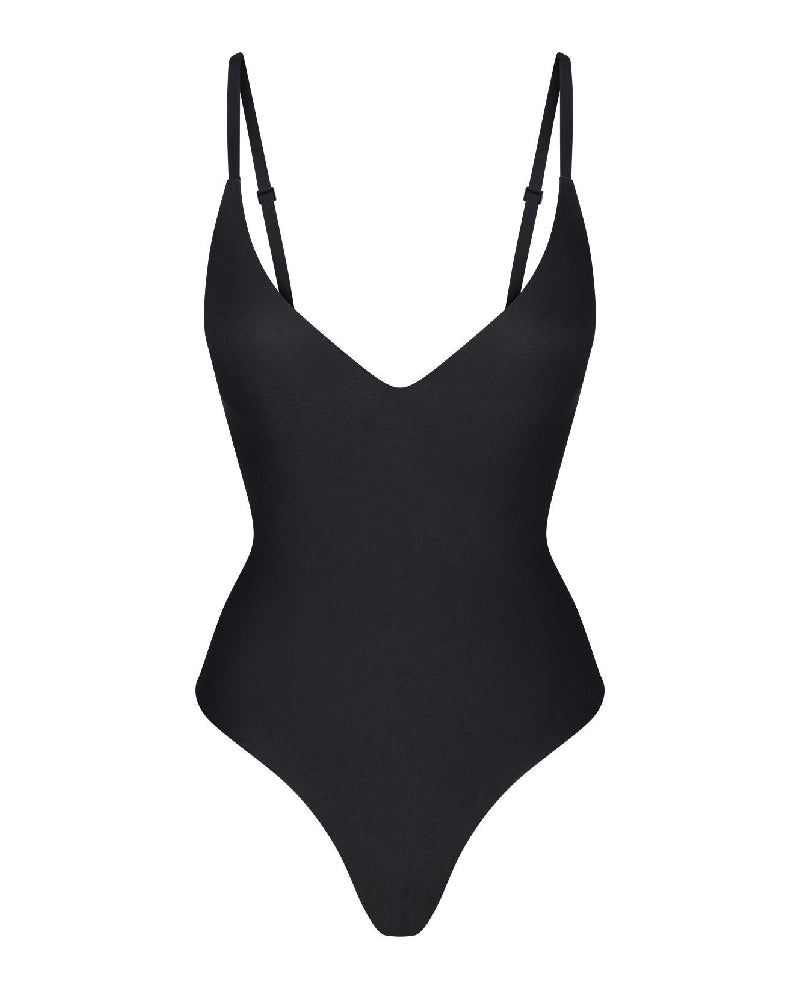 Shapshe® Smooth Push Up Pad Thong Bodysuit Seamless Deep V-Neck Body Shaper