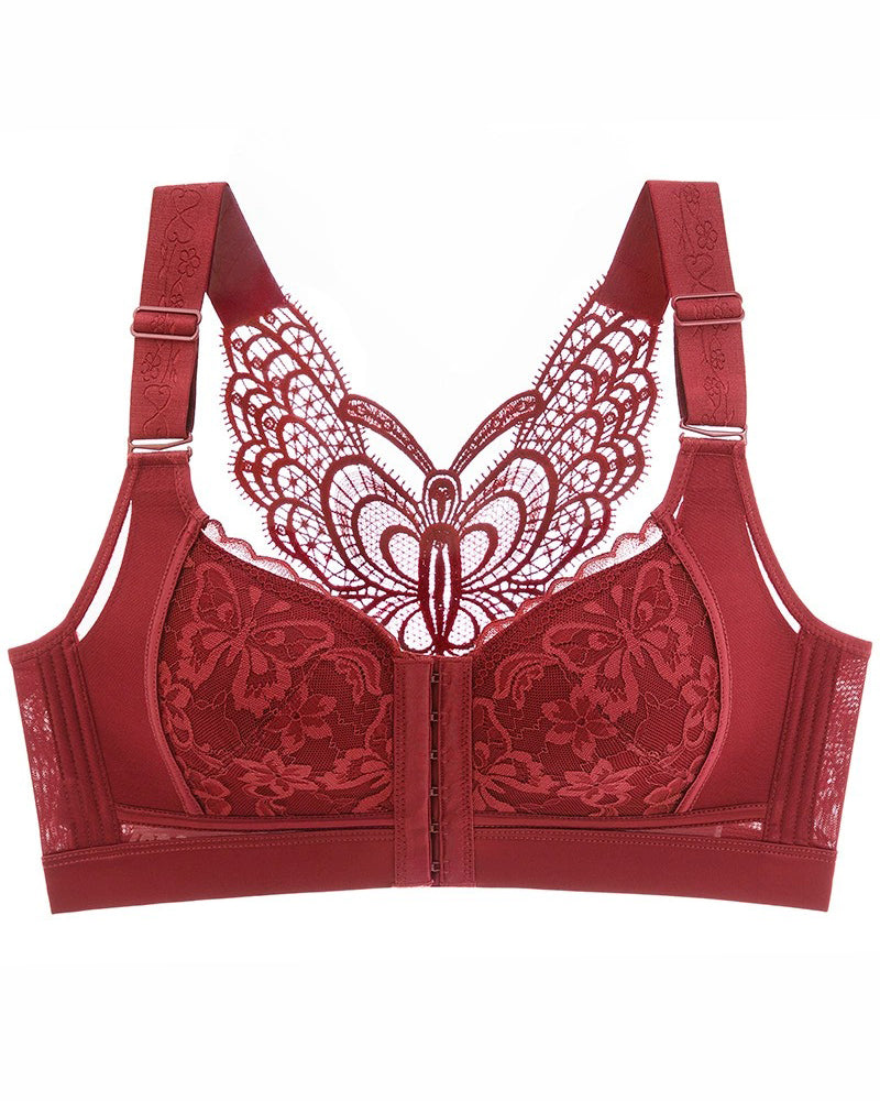 Front Closure Minimizer Butterfly Backless Bra Adjustable Wireless Comfort Bra