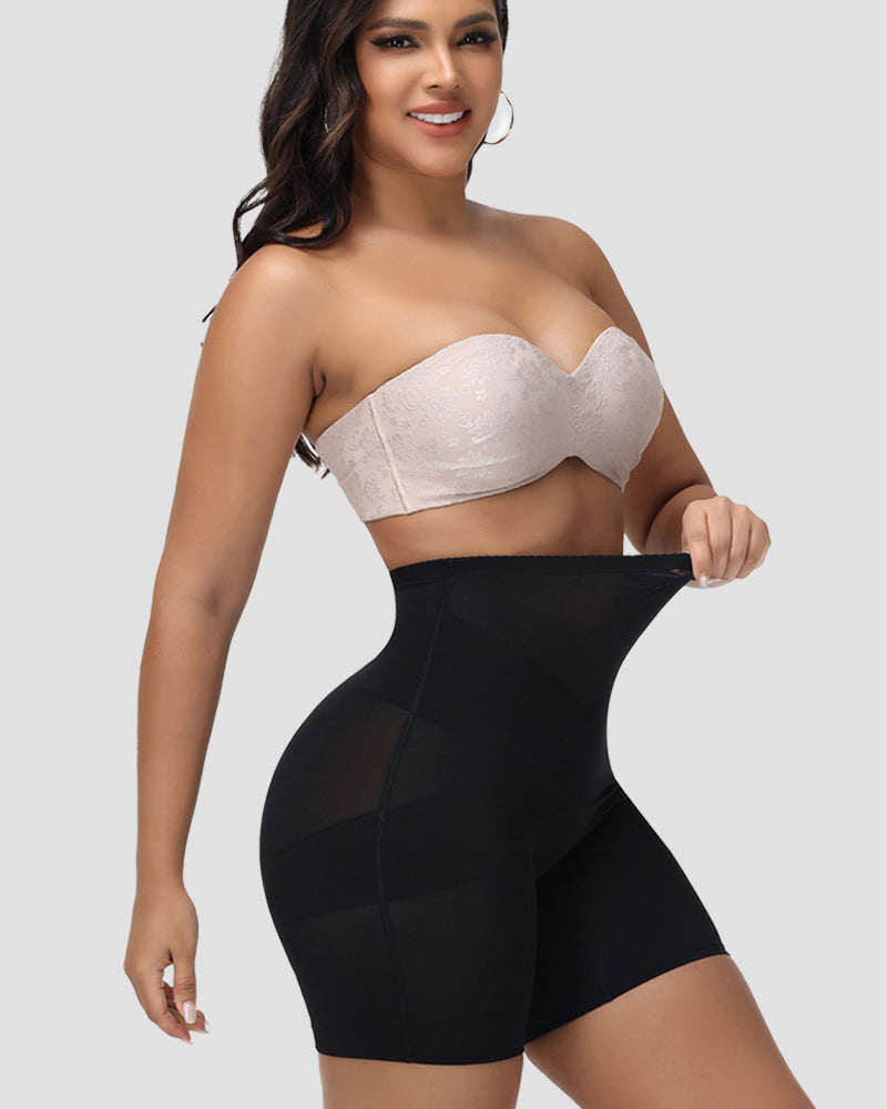 Shapshe® High Waist Mesh Cross Tummy Control Shaping Shorts (Pre-Sale)
