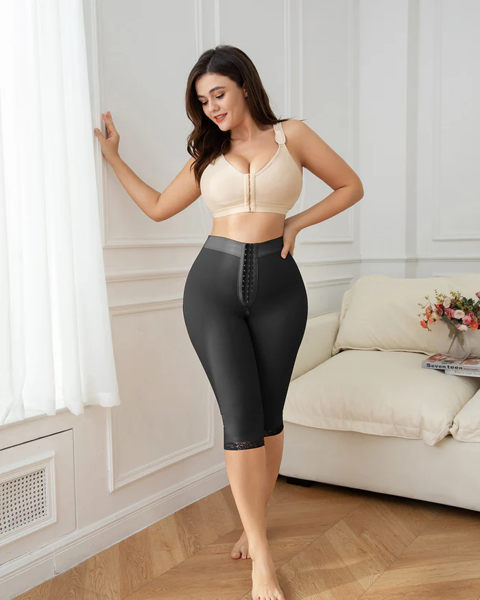 Shapshe® Slimming Tummy Control Panties Knee Length Thigh Shaping Leggings Beige