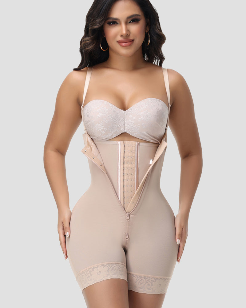 Shapshe® Fajas Zipper Crotch Detachable Straps Shaping Shorts - By Qivii