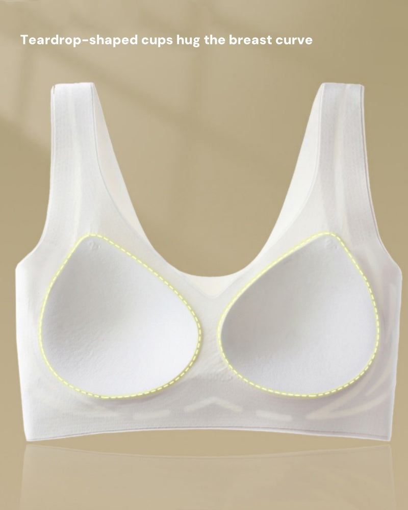 Contrasting Colors Seamless Wire Free Push Up Sleep Bra