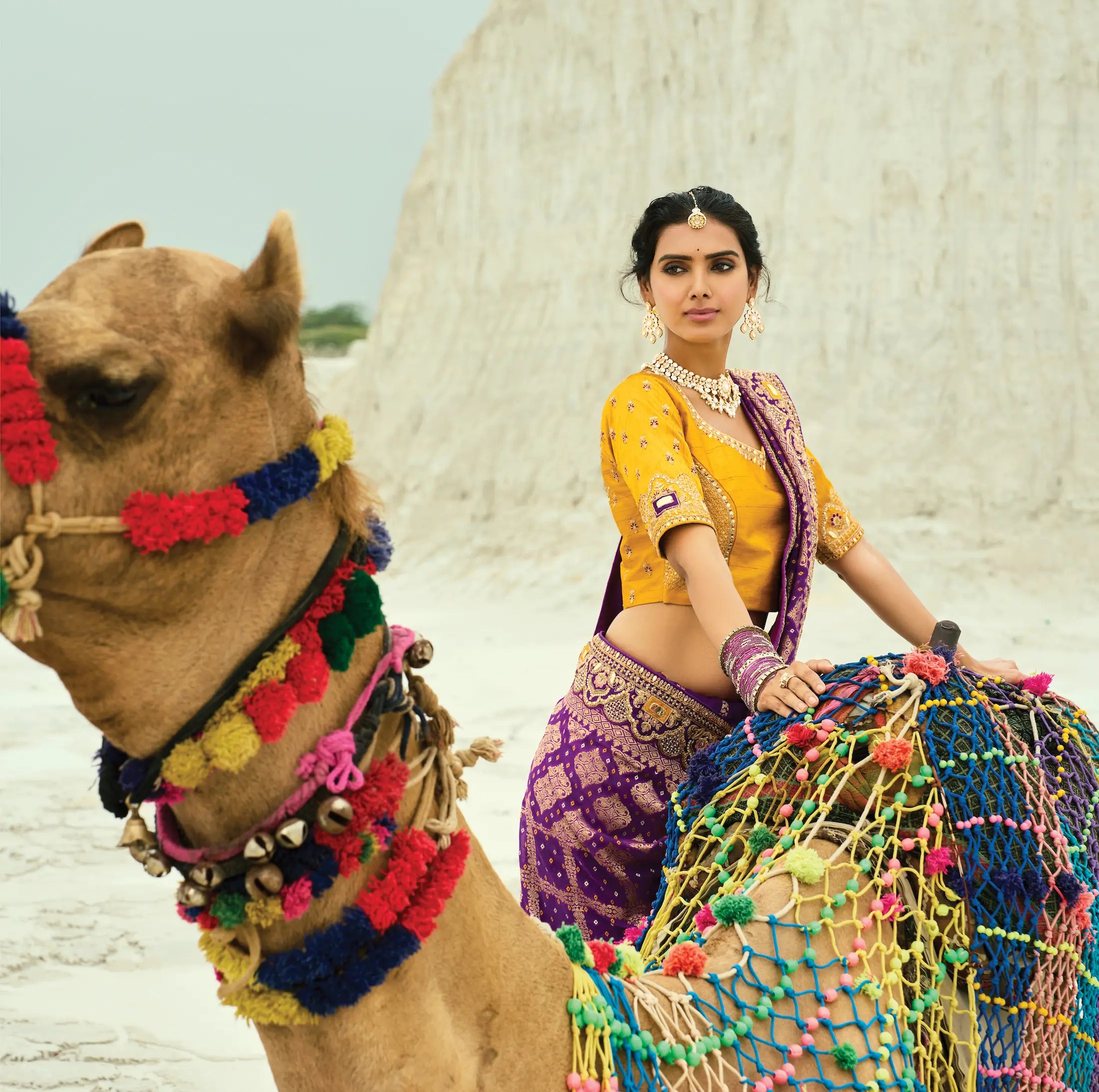 Wine Georgette Heavy Embroidered Bandhej Saree - qivii