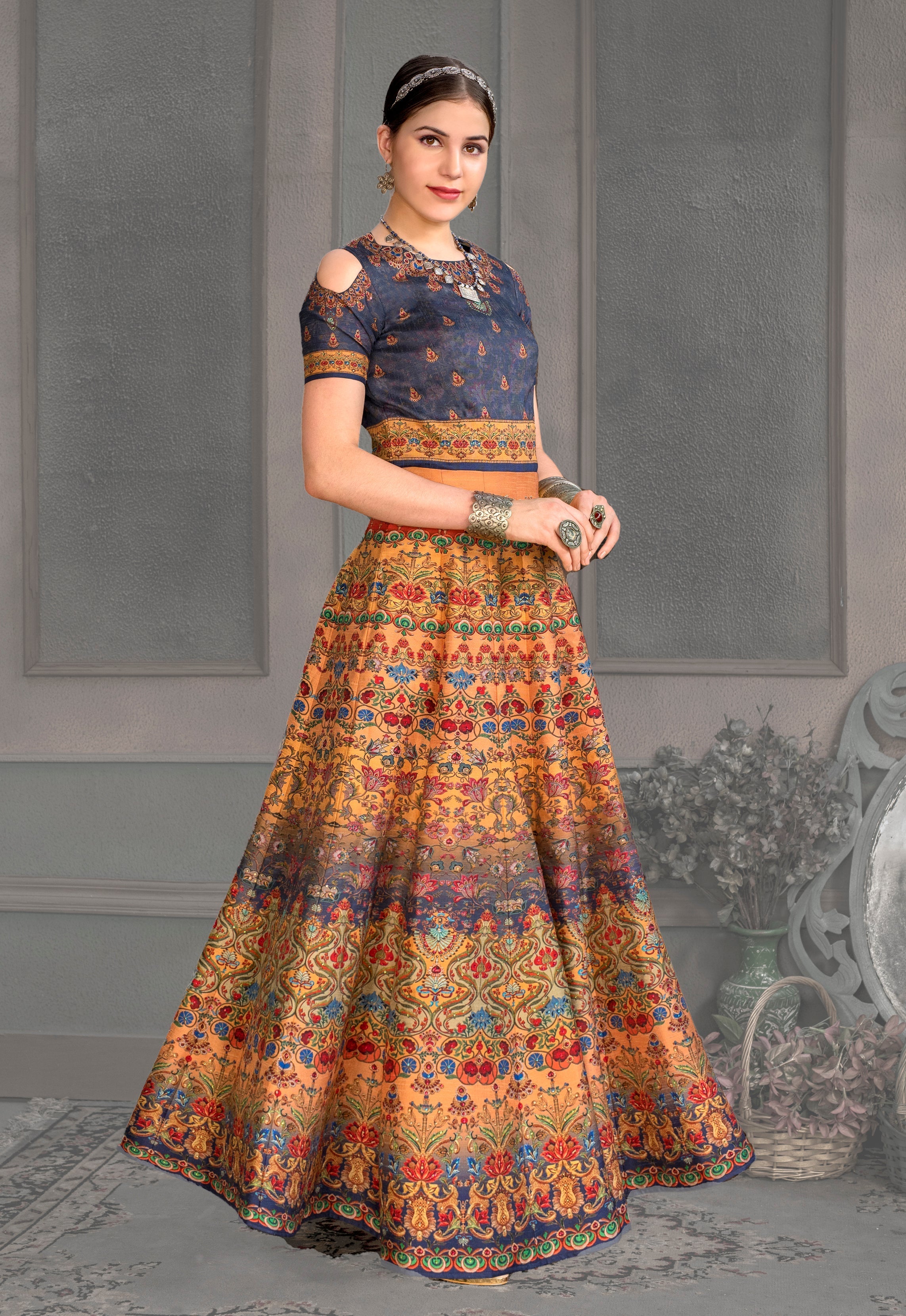 Monochromatic Magic: A Khadi Silk Gown for the Modern Muse - qivii