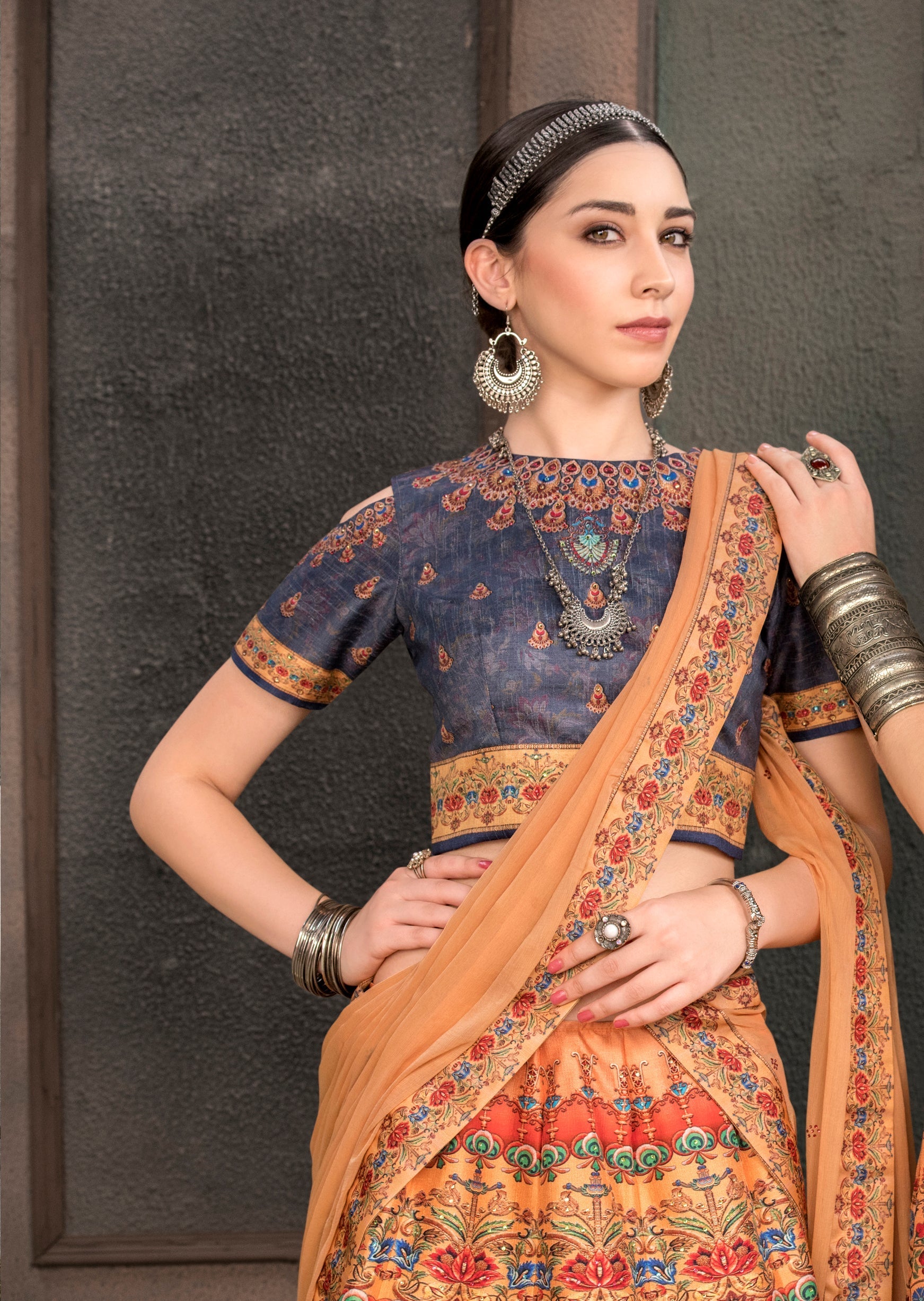 Digital Dreams: A Lehenga with Vibrant Print and Stunning Design - qivii