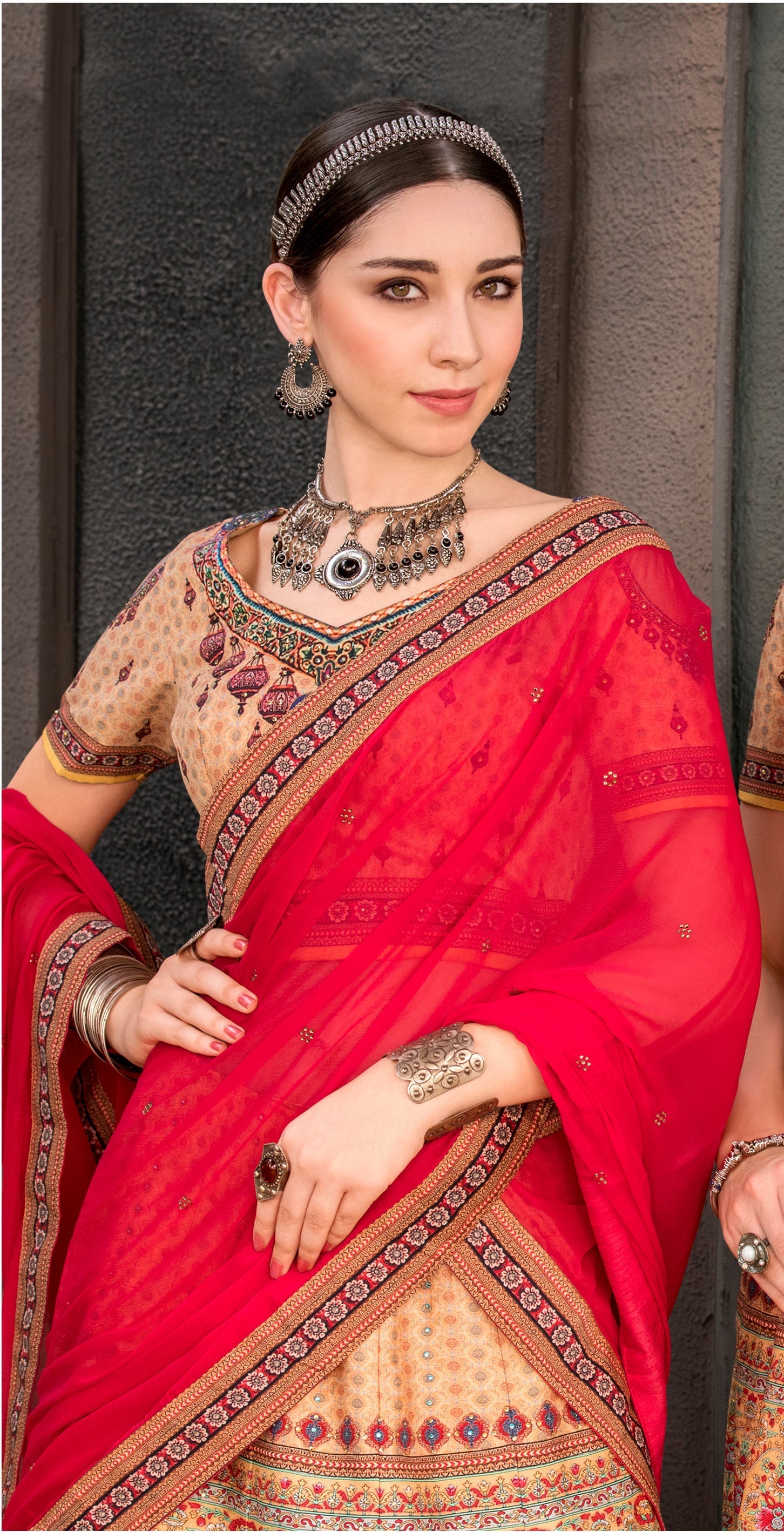 Intricate Impressions: A Digital Print Lehenga with Stunning Details - qivii