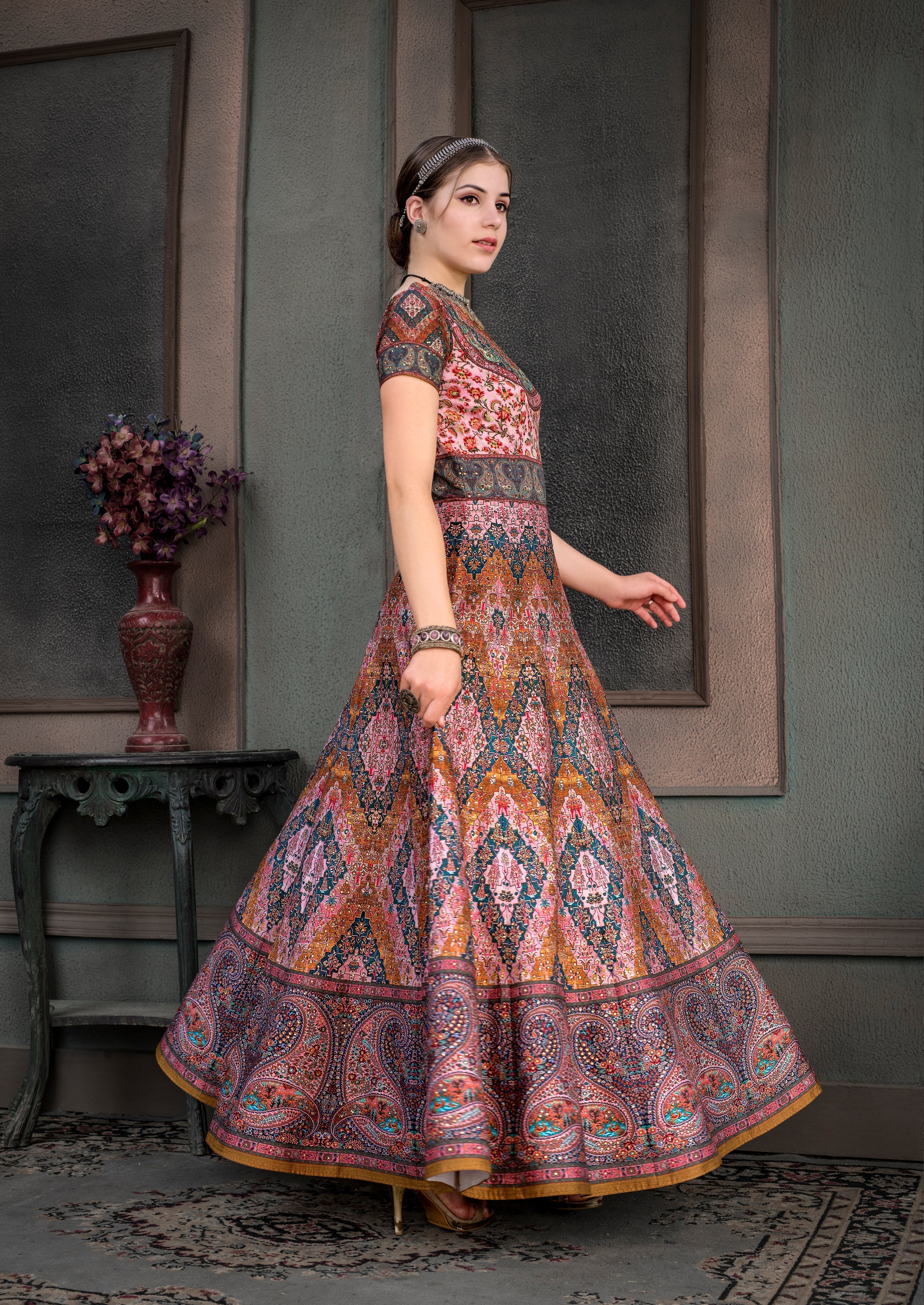 Artisanal Artistry: A Khadi Mono Silk Gown with Handcrafted Beauty - qivii