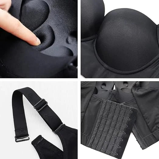 Deep Cup Push Up Bra With Full Back Coverage - By Qivii