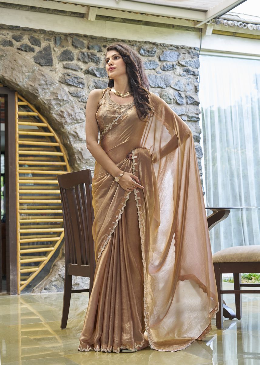 NC Satin Silk Handwork Or Zarkan Work for Party Wear