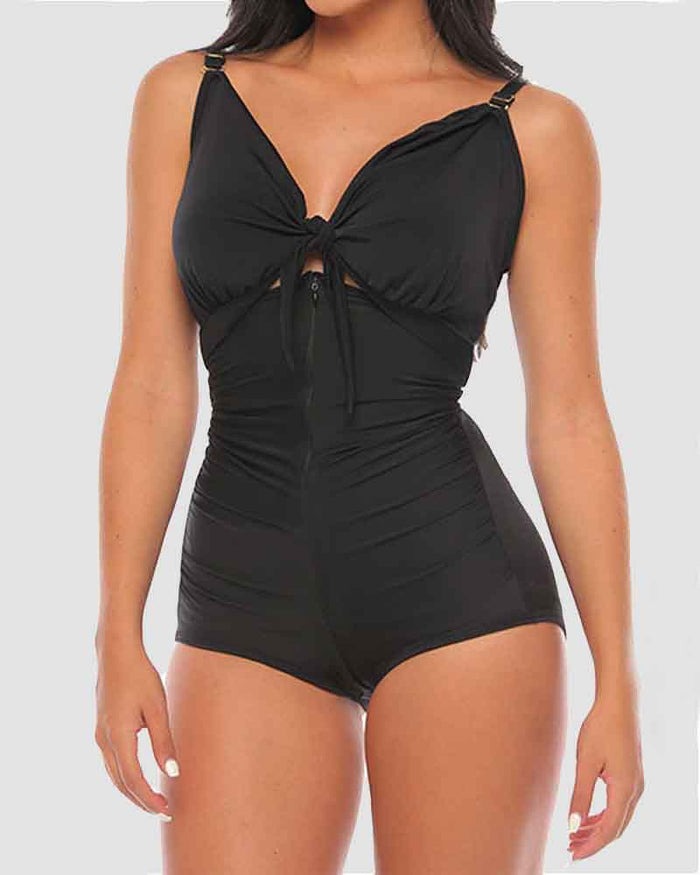 High Waist Ruched Shaping Swimsuits One Piece Tummy Control Swimwear - By Qivii