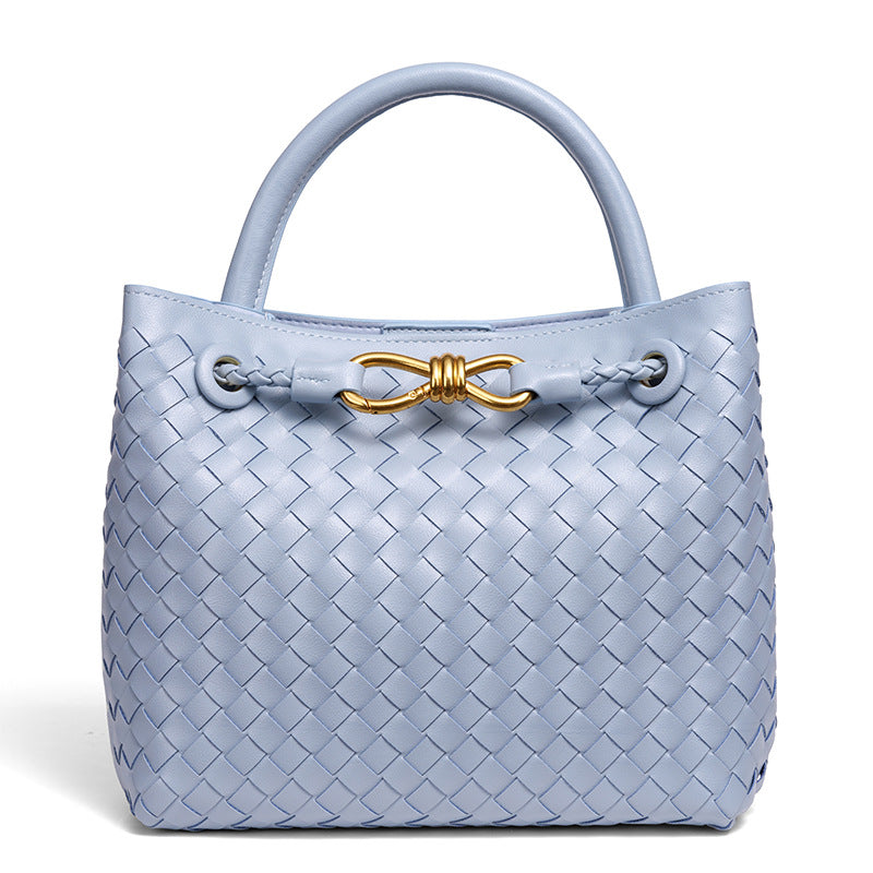 Women's Artisan Weave Tote - Expandable Crossbody with Butterfly Motif & Structured Silhouette