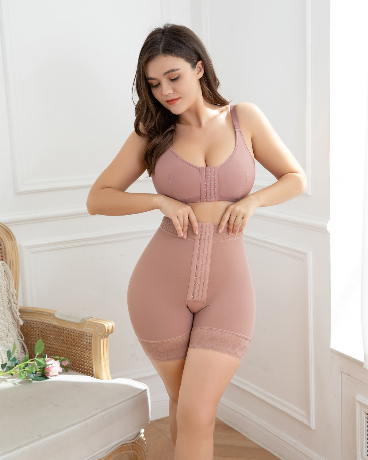 Shapshe® Women RosybrownTummy Control Butt Lifter High Waisted Slimming Panties Shorts