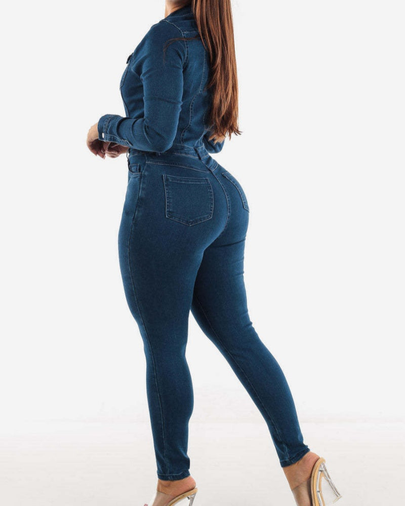 One Piece Jumpsuits for Women Butt Lifting Jeans with Multi Pocket - By Qivii
