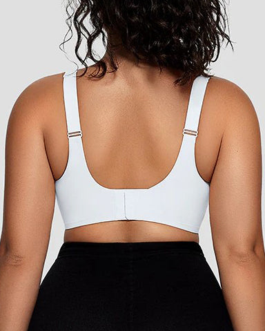 Mesh Patchwork V Neck Comfort Seamless Push up Shaping Bra