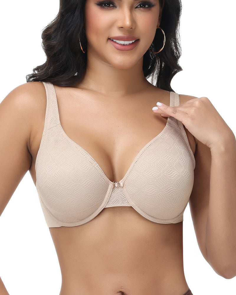 Shapshe® Full Coverage Underwire Non Padded Lace Bra