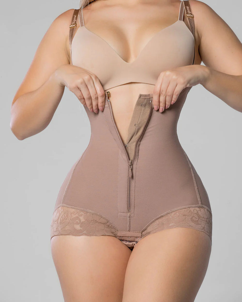 Shapshe® Tummy Control Faja Shaper Bodysuit Zipper Opern Bust