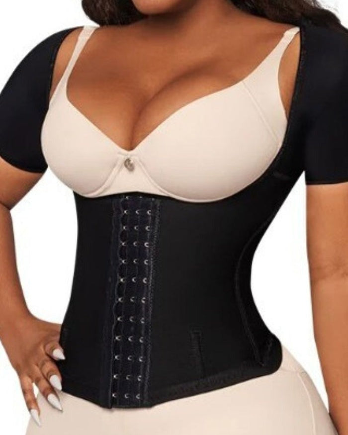 Shapshe® Women Compression Waist Trainer Tank tops Under Bust with Short Sleeves - By Qivii