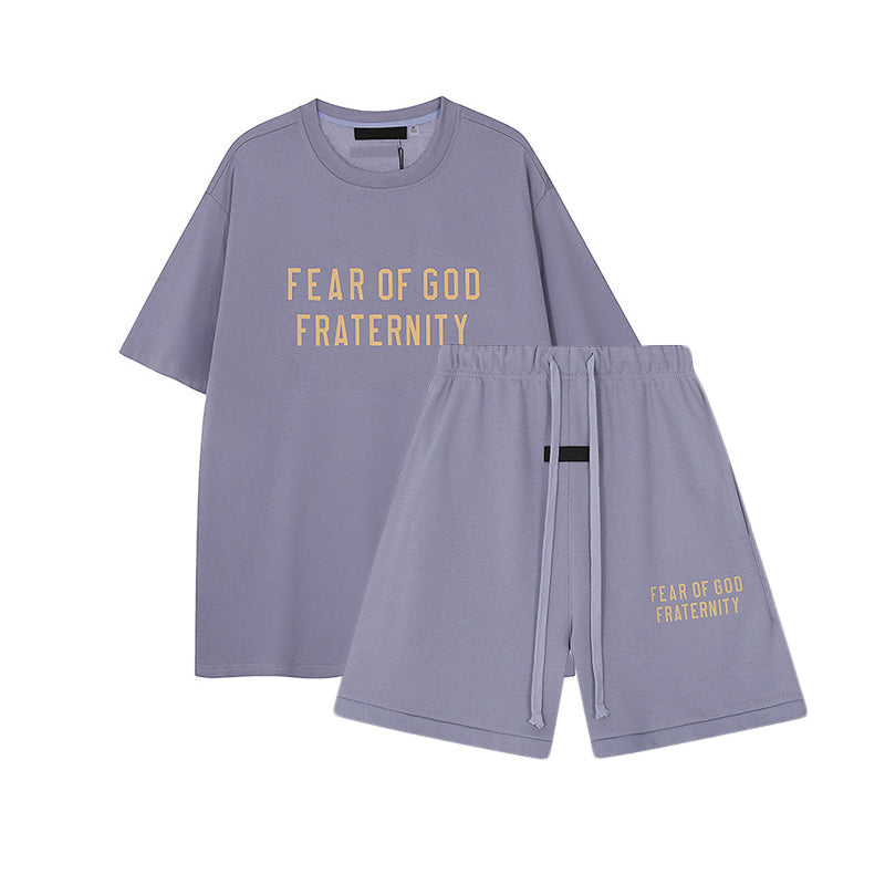 FW24 FRATERNITY T-Shirt / Shorts / Set - Purple - By Qivii