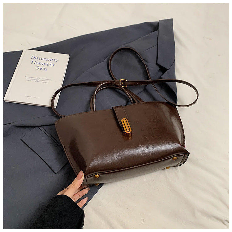 Women's Polished Commuter Tote - Textured Leather Convertible Work Bag | Spacious Crossbody to Handheld Carryall for Professionals