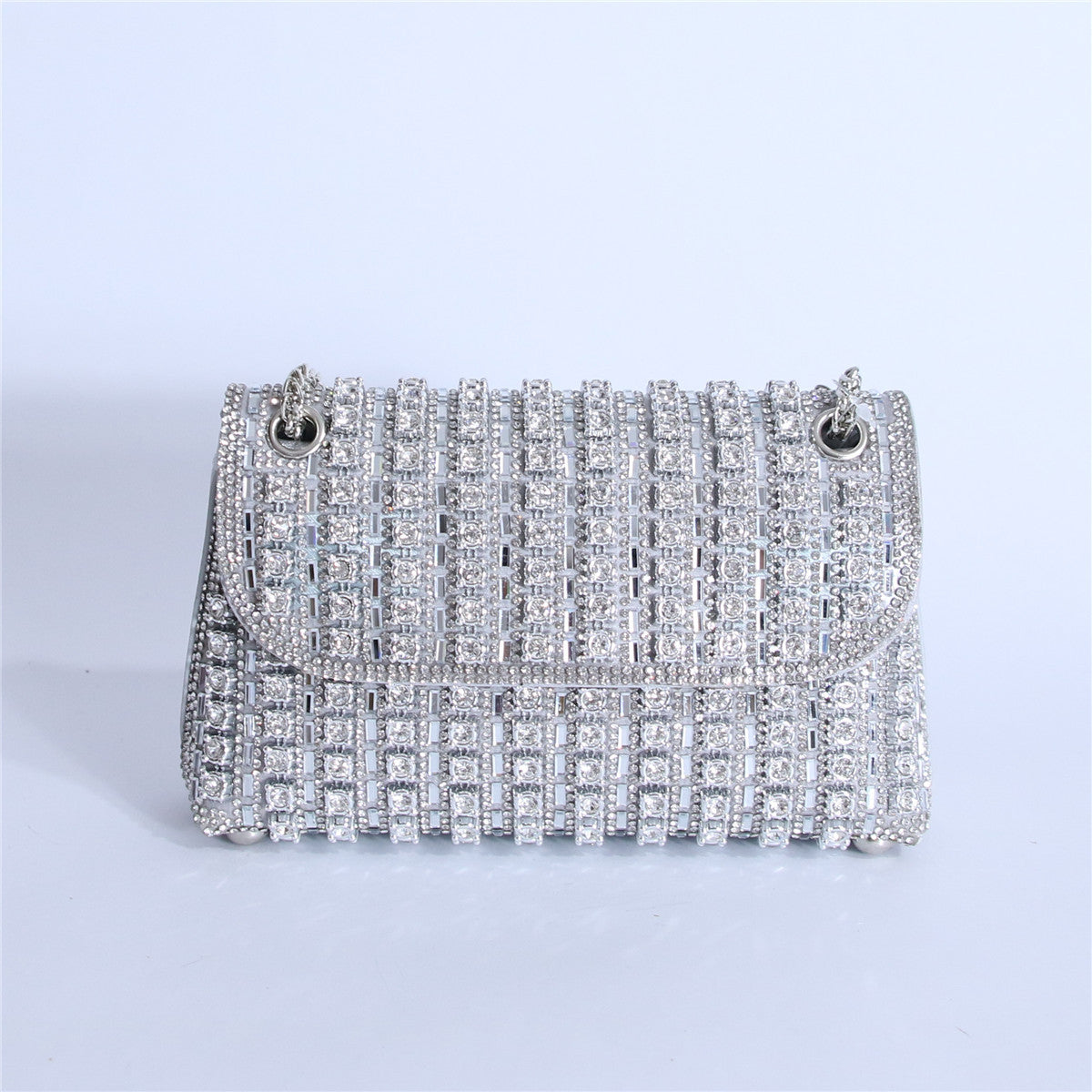 Women's Crystal-Embellished Evening Clutch – Women’s Adjustable Chain Strap Shoulder Bag for Galas, Parties & Luxury Events