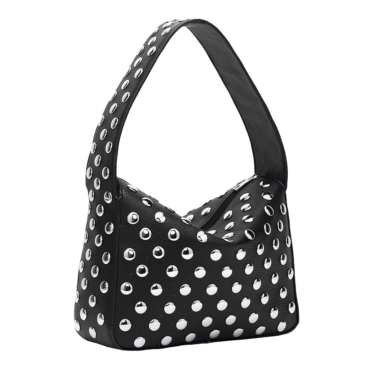 Women's Retro Rider Bag – Artisan-Embellished Underarm Shoulder Bag with Rivet Hardware