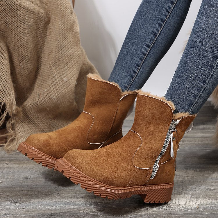 Women's Snowdrop Boots - Plush Lined Side Zip Ankle Boots (US 4-10.5)