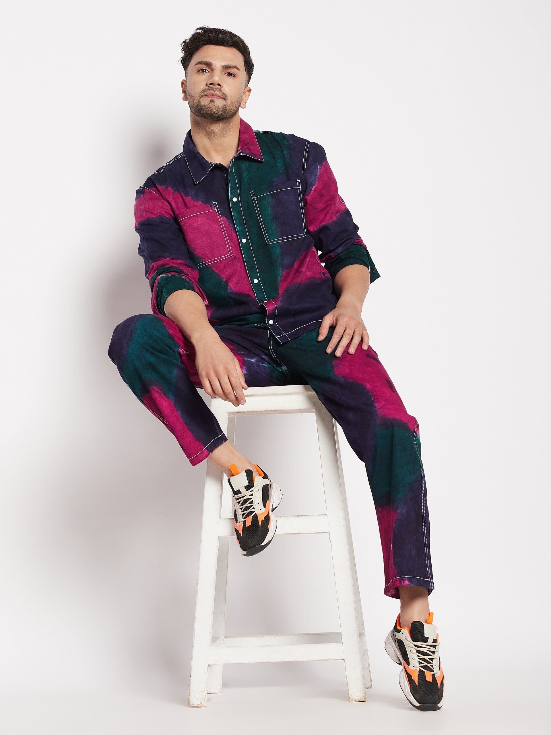 Navy Tri Colour Carpenter Pants