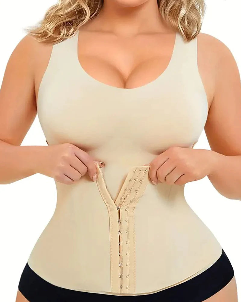 Comfort Double Compression Corset with Seamless Tummy Control and Back Support - By Qivii