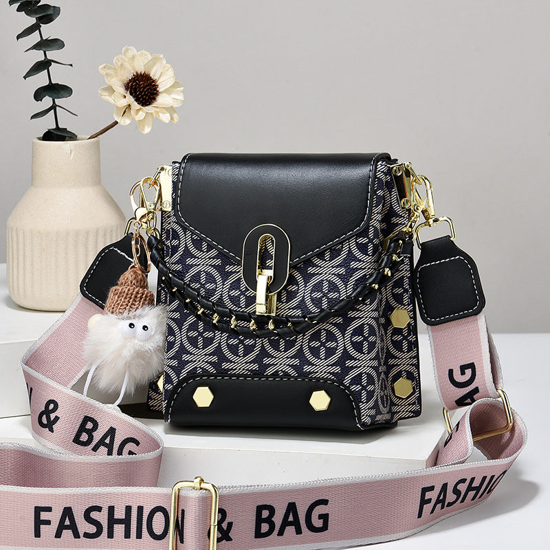 Women's Plaid Phone Crossbody Bag - Mini Shoulder Bag with Detachable Strap (Fits iPhone Plus)