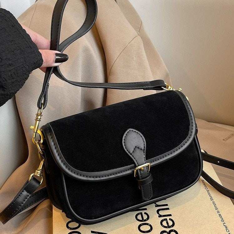 Women's Saddle Luxe Sling Bag - Matte Vintage Crossbody with Signature Buckle & Adjustable Wear