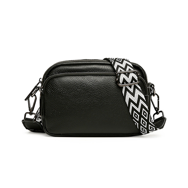 Women's Premium Minimalist Genuine Leather Solid-Color Square Bag – Versatile Multi-Functional Camera Bag
