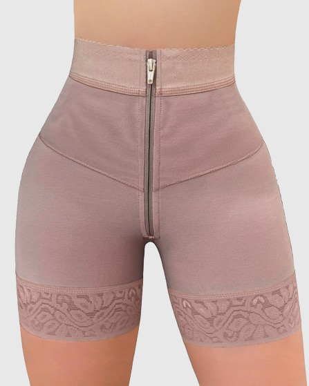 Shapshe® Internal Hooks Firm Compression Zipper Butt Lift Peachy Shaper Shorts
