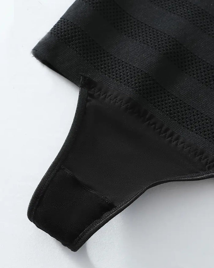 Women's High Waist Shaping Thong Breathable Tummy Control Shapewear Panty - By Qivii