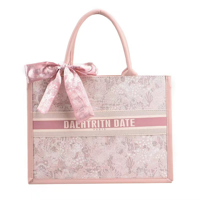 Women's Embroidered Commuter Tote Bag – Versatile Premium Shoulder Bag for Daily Errands, Shopping & Stylish Outings