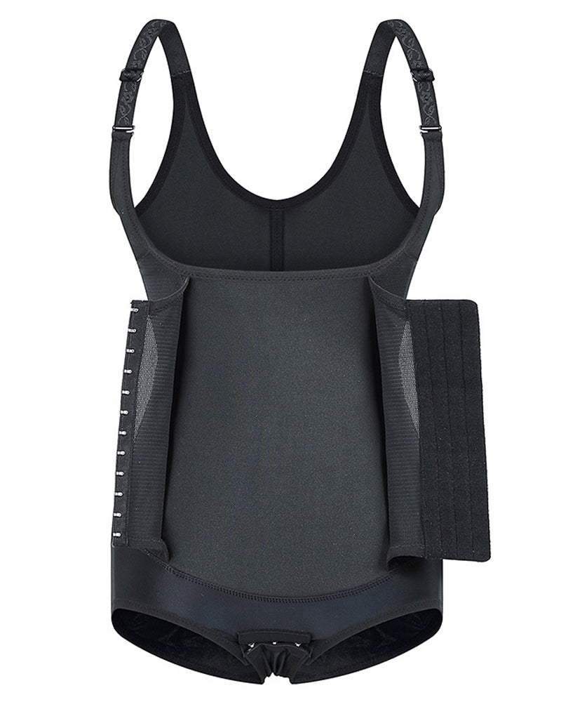 Women's Waist Trainer Bodysuit Tummy Control Slim Cincher Open Bust Shapewear - By Qivii
