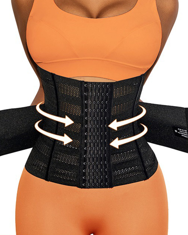 Hollow Breathable Double Belt Waist Trainer Tummy Control Slimming Sports Corset - By Qivii