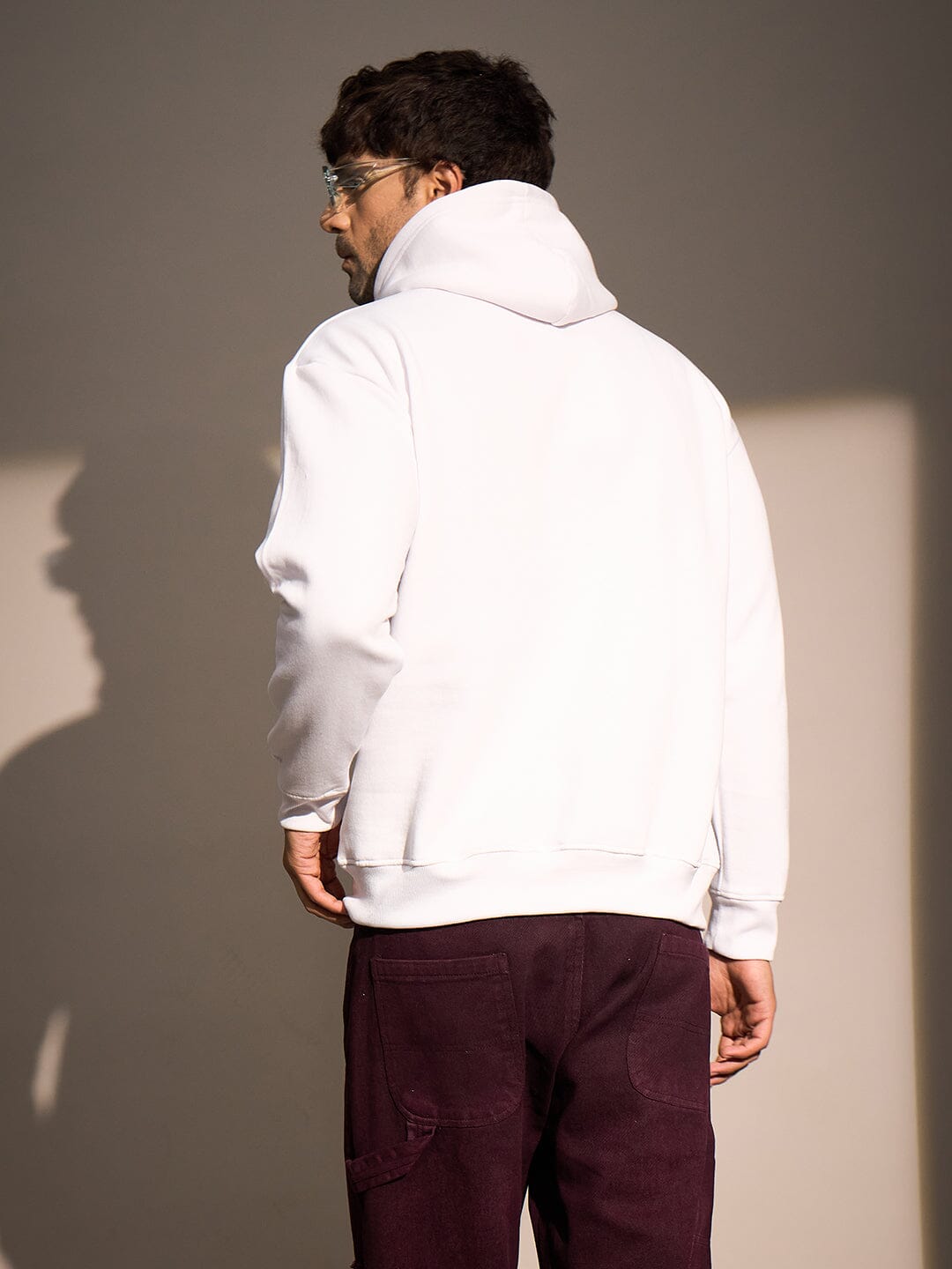 White Dragon Embroidery Oversized Hoodie