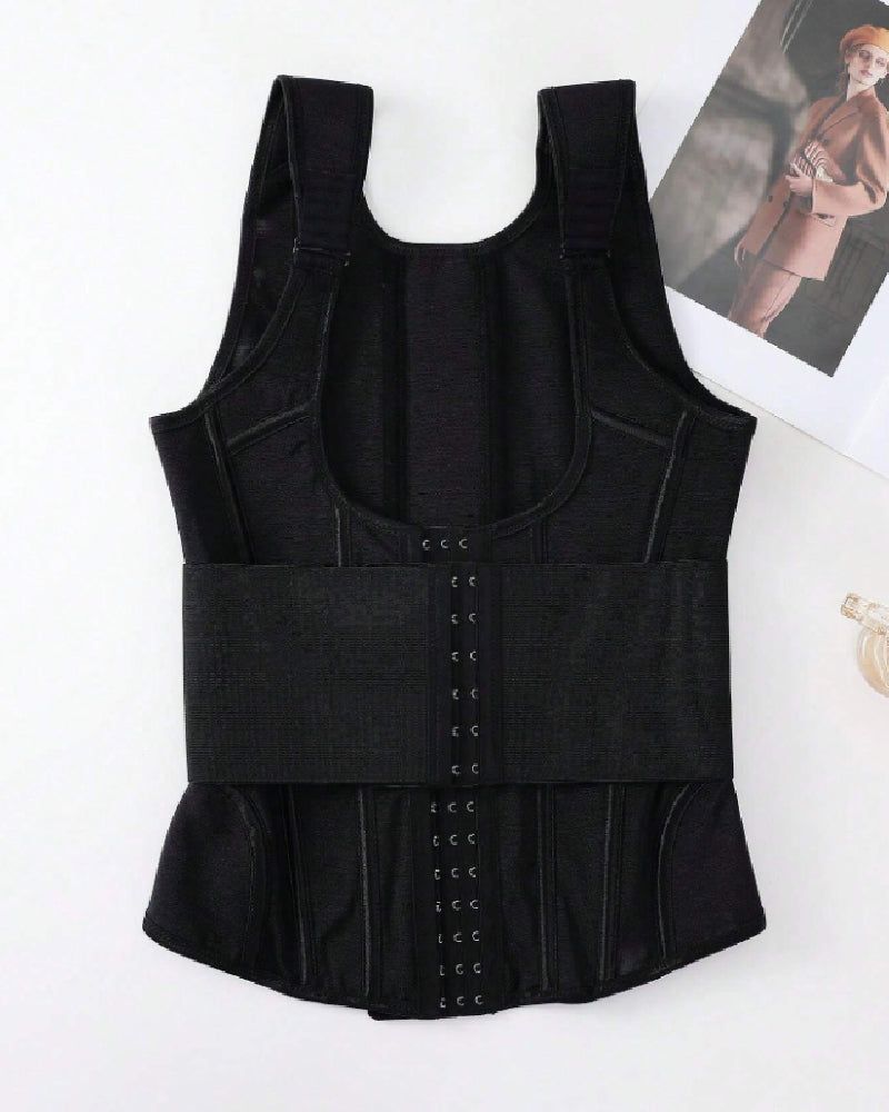 Steel Boned Mesh Waist Trainer Vest Breathable Abdominal Sculpting Belt Corset - By Qivii