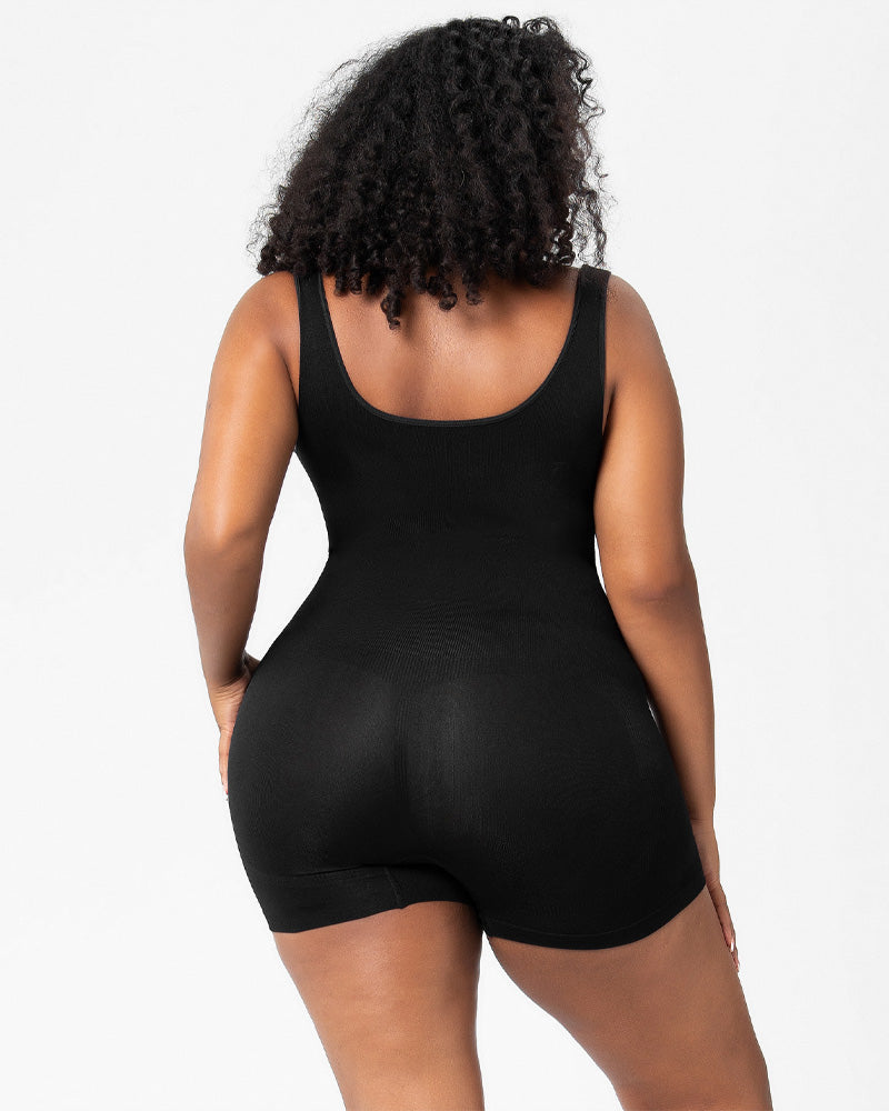 Women's Tummy Control Mid-Thigh Seamless Outerwear Bodusuit Shapewear - By Qivii