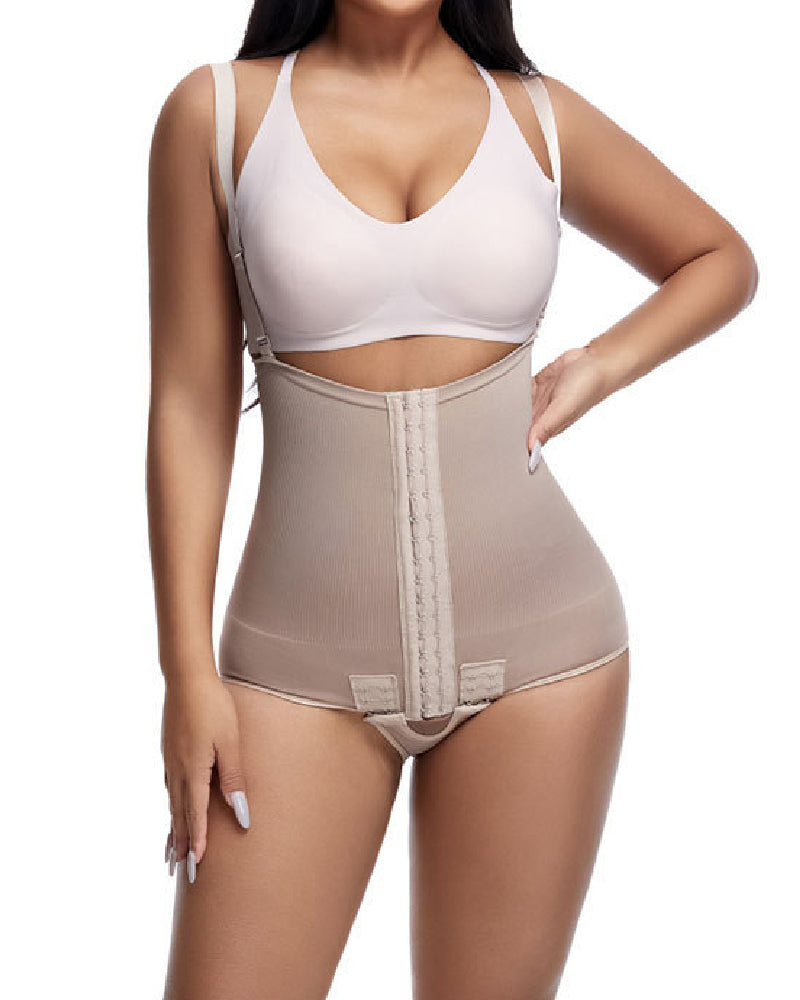Women's Tummy Control Adjustable Buckle Front Open Bust Shapewear - By Qivii