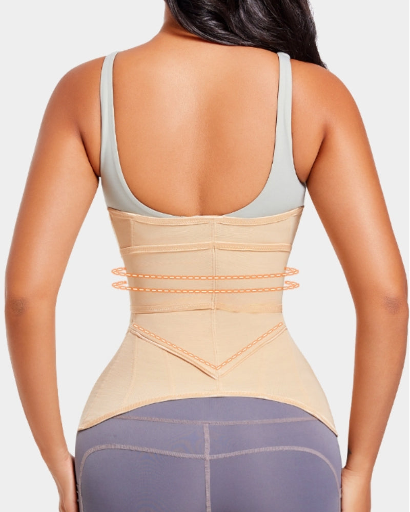 Buckle Waist Trainer High Compression Tummy Control Corset - By Qivii