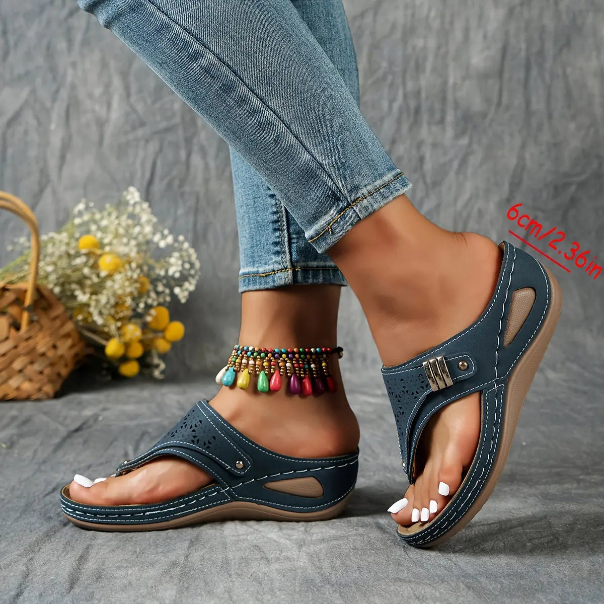 Élodie - Keil-Zehensandalen für Dame - By Qivii